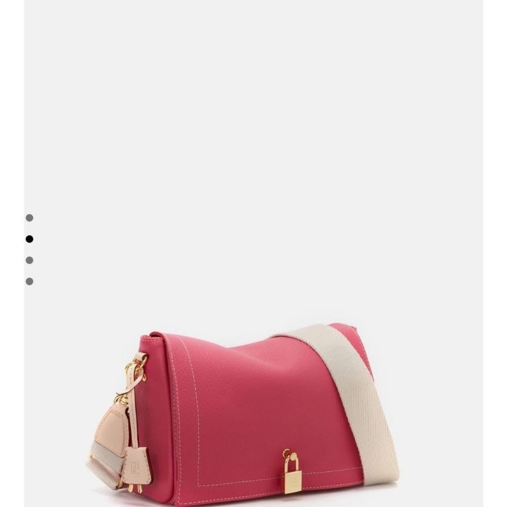 Carolina Herrera Pink Crossbody Bag with Gold Accents